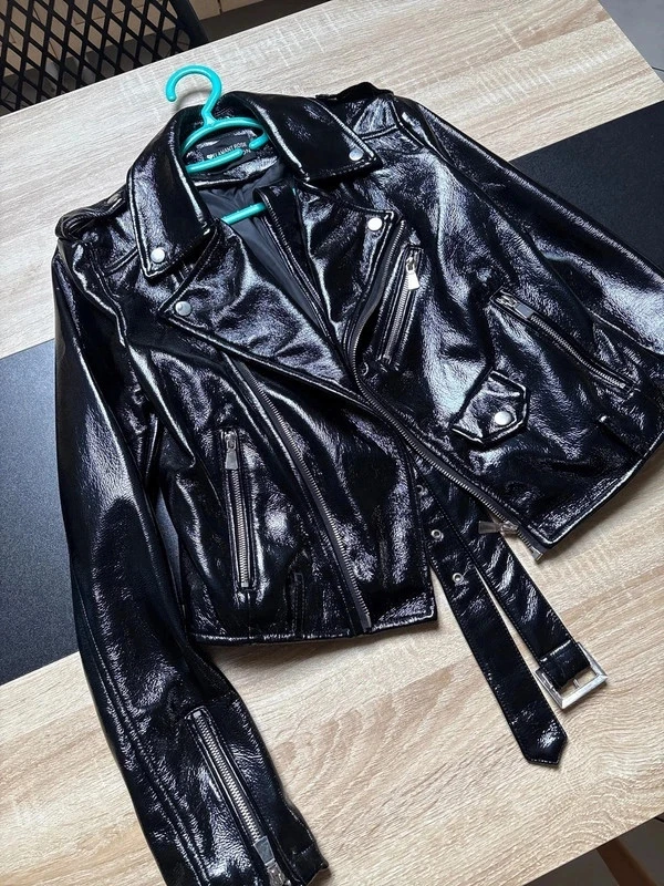 Veste perfecto preto brilhante – elegante e chique Tamanho 1 – photo 2